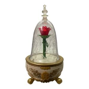 Disney Beauty and the Beast Lights & Music Enchanted Rose Jewelry Box with‎ Ring